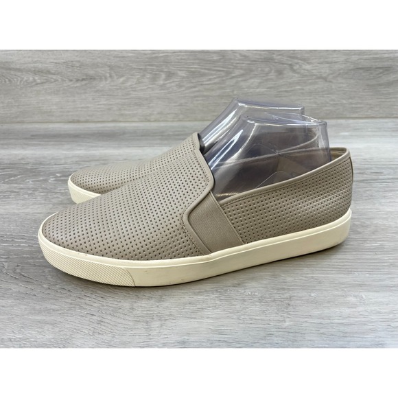 Vince‎ Blair Women's Sneaker Gray 9.5 Perforated Leather Slip-On Casual Shoes - Picture 4 of 11
